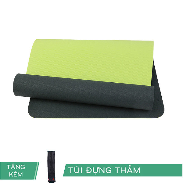 Thảm Tập Yoga TPE ECO RL 6mm 2 lớp Màu ĐenTặng Kèm túi