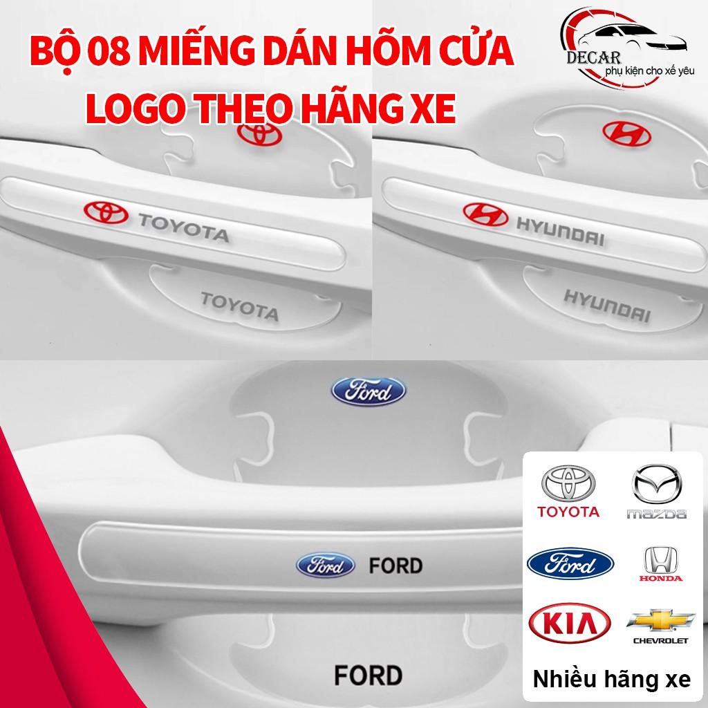 Bộ 10 miếng dán hõm cửa, tay nắm silicon trong suốt chống xước ốp lõm cửa xe Mazda,Toyota,Honda,Hyundai,Kia,Ford,Nissan