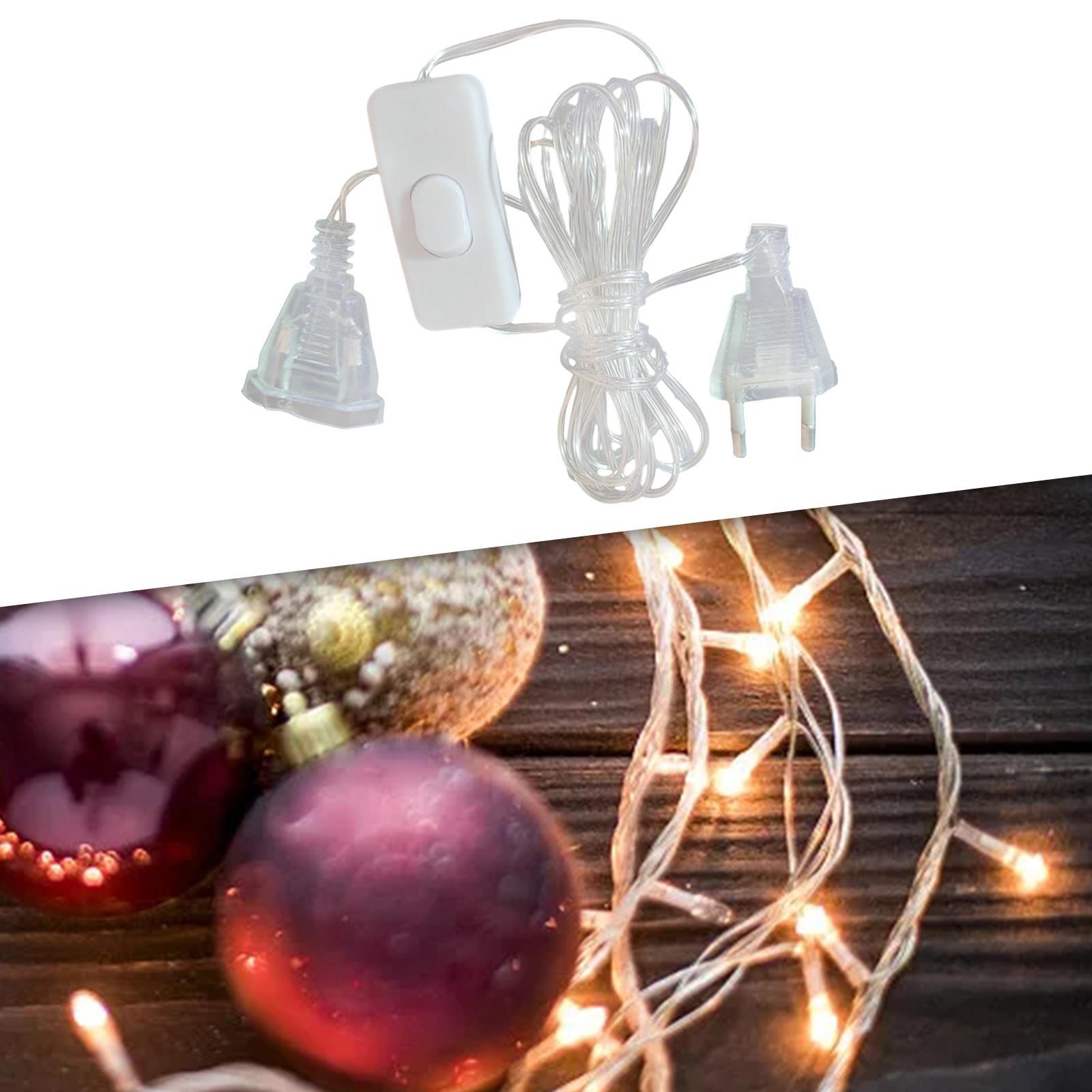 LED Light Power Extension Cord Extension Cable Plug Connector for Holiday
