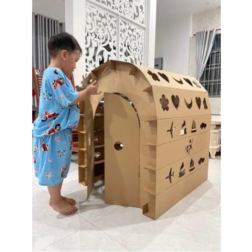 Nhà lắp ghép cho bé bằng bìa carton thông minh trang trí sáng tạo-HH251