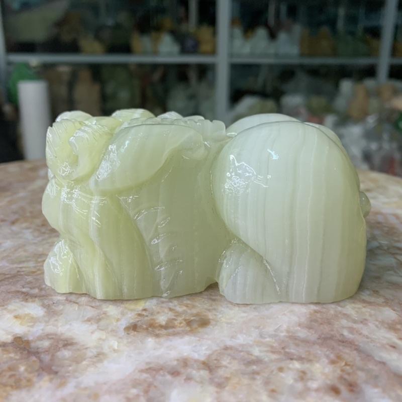 Cụ Tỳ Hưu Chiêu Tài Lộc Đá Ngọc Onix - ngang 10cm