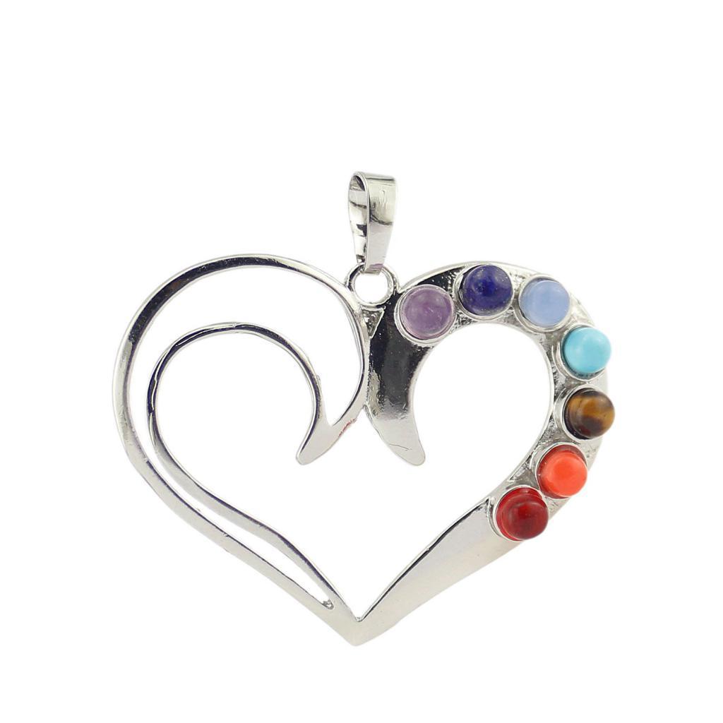 Fashion Jewelry Multi-color Gemstones Love Heart Charm Pendant for Necklace