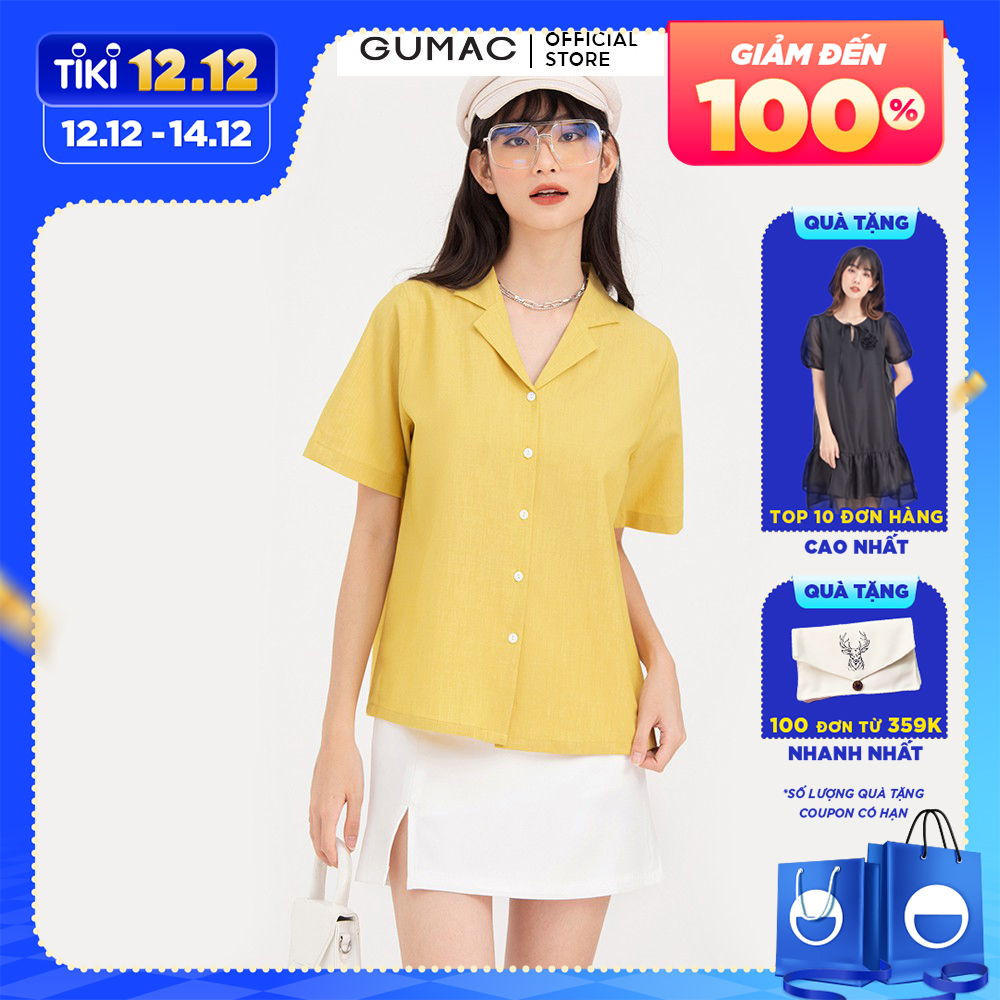 Áo sơ mi nữ cổ bẻ GUMAC AB736