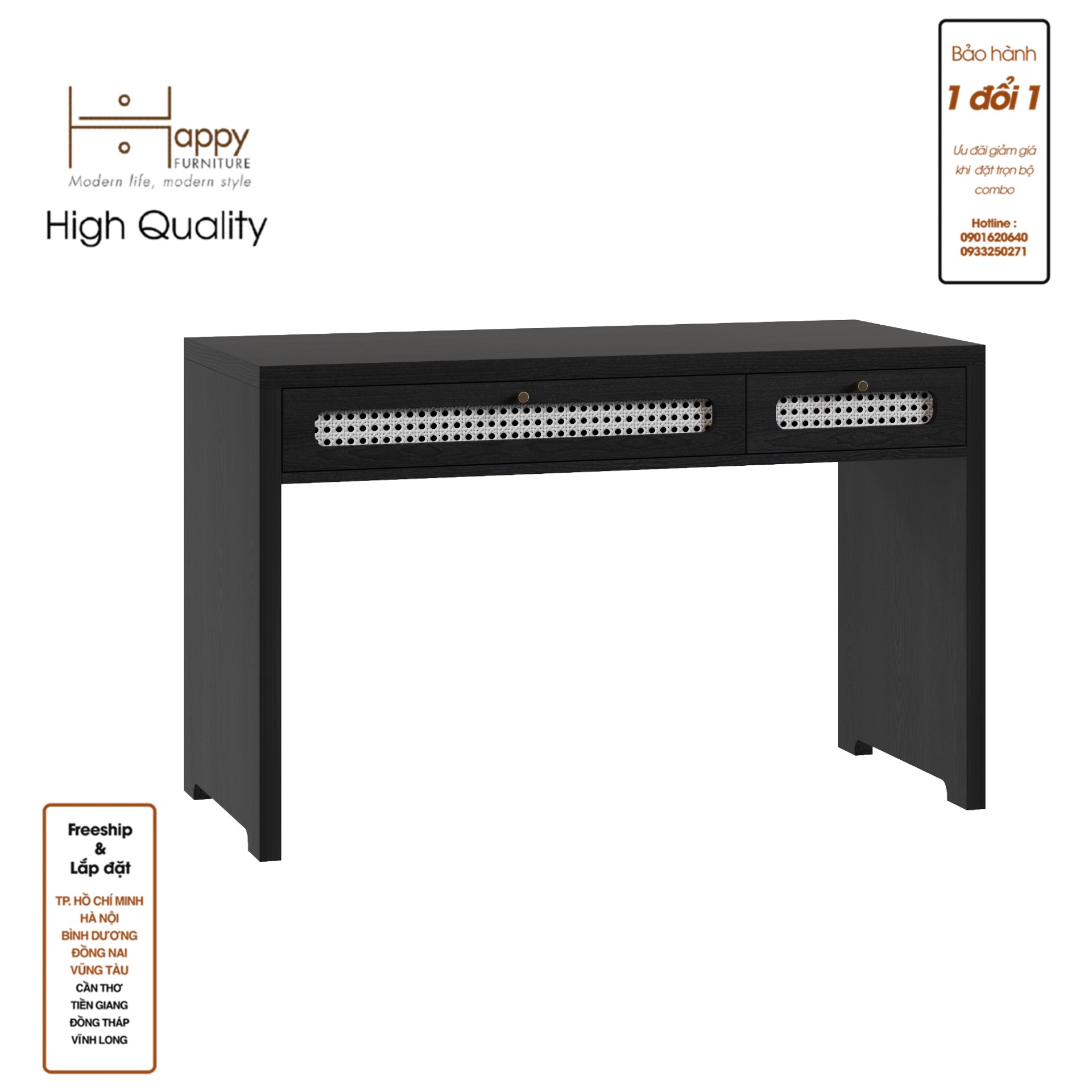 MEYDAN , Bàn làm việc 2 ngăn kéo , 120cm x 55cm x 75cm , BAN_042