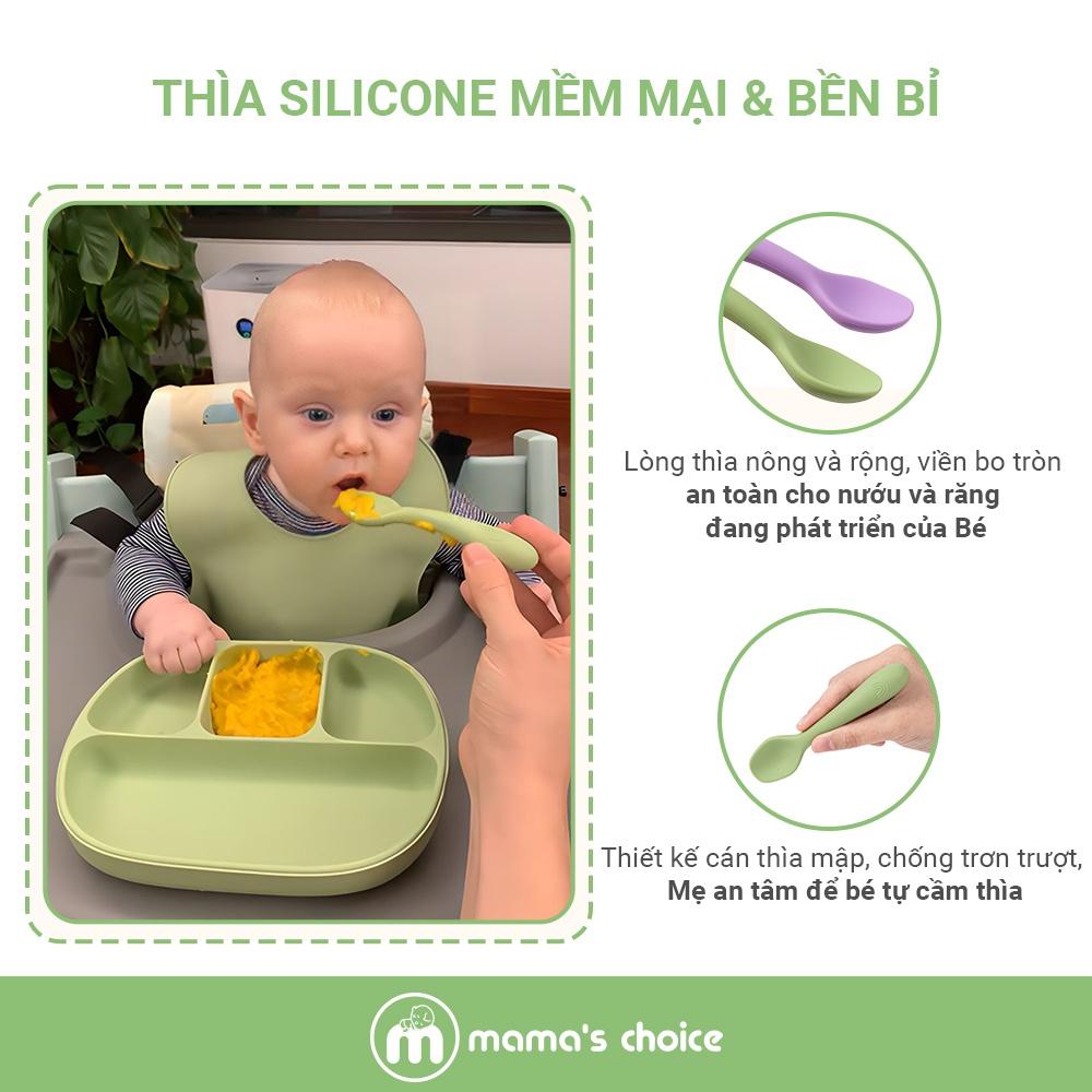 Thìa Ăn Dặm Silicone Mama's Choice 2023, Chất Liệu Mềm Mại và An Toàn Kiểm Định Quốc Tế Bureau Veritas