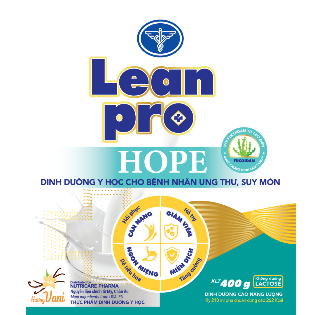 01 lon sữa Leanpro Hope 400g - Dinh dưỡng cho người bệnh ung thư, suy mòn