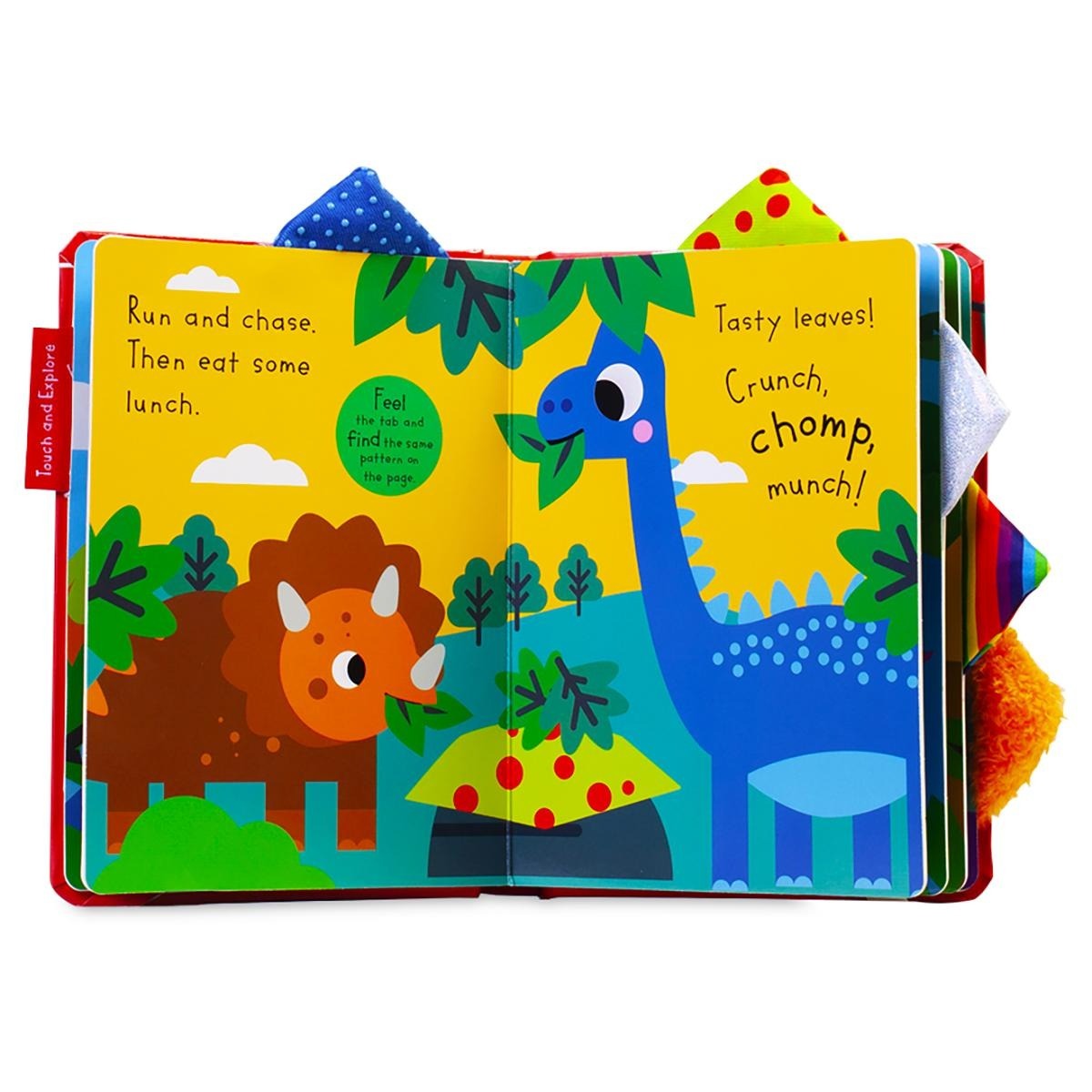 Đồ Chơi Tương Tác Với Vải Dành Cho Trẻ Dino’s Busy B00k – Touch and Explore Board B00k