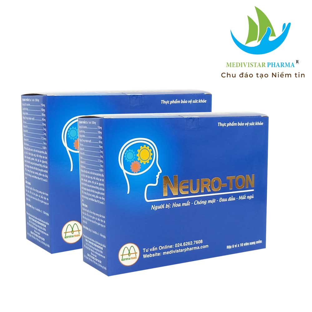 Combo 2 Hộp Bổ Não NEUROTON Hỗ Trợ Cải Thiện Mất Ngủ, Suy Giảm Trí Nhớ, Tăng Cường Tuần Hoàn Máu 60 Viên/Hộp