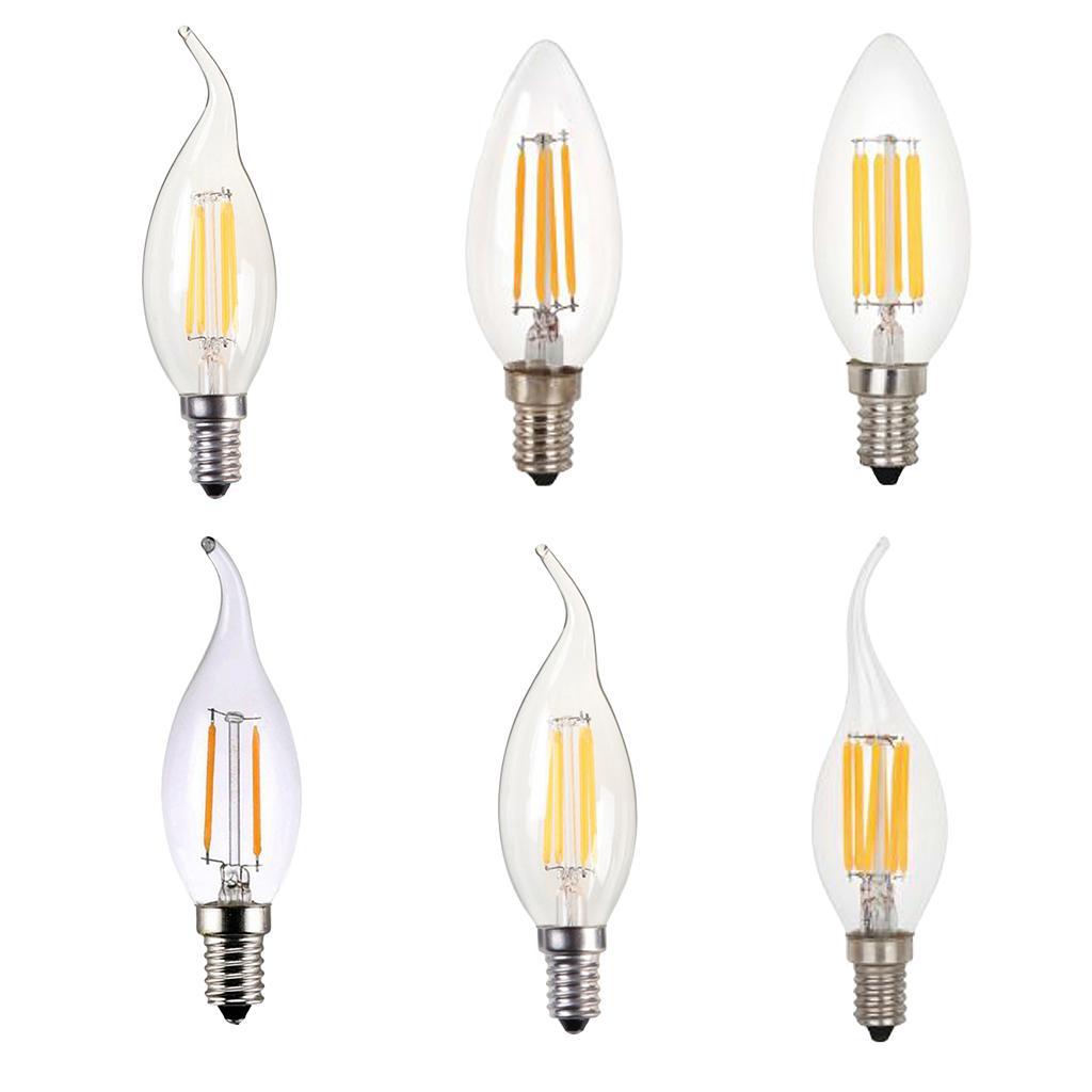 LED Filament Candle Light Bulb For Chandelier Ceiling Light A-Warm White 2W