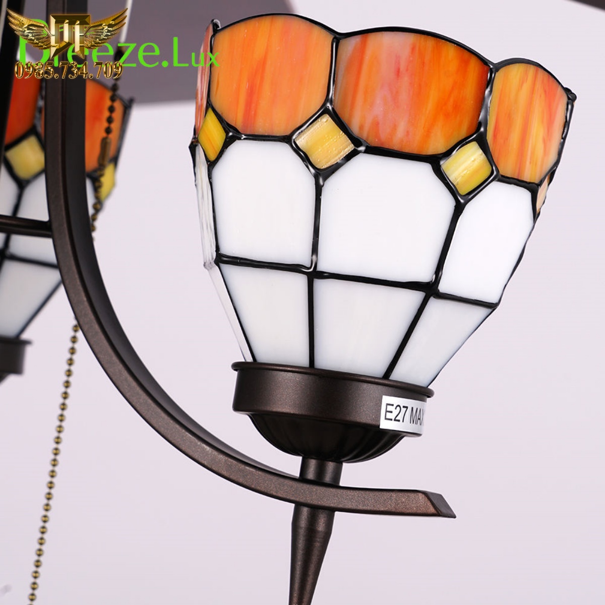 Quạt trần đèn có điều khiển, 5 cánh sải cánh 1m32 KLS045
