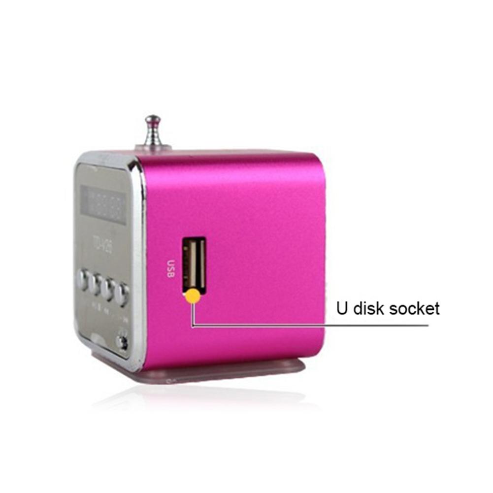 TD v26 Radio Subwoofer Mini Digital Music Mp3 Play Color: Pink