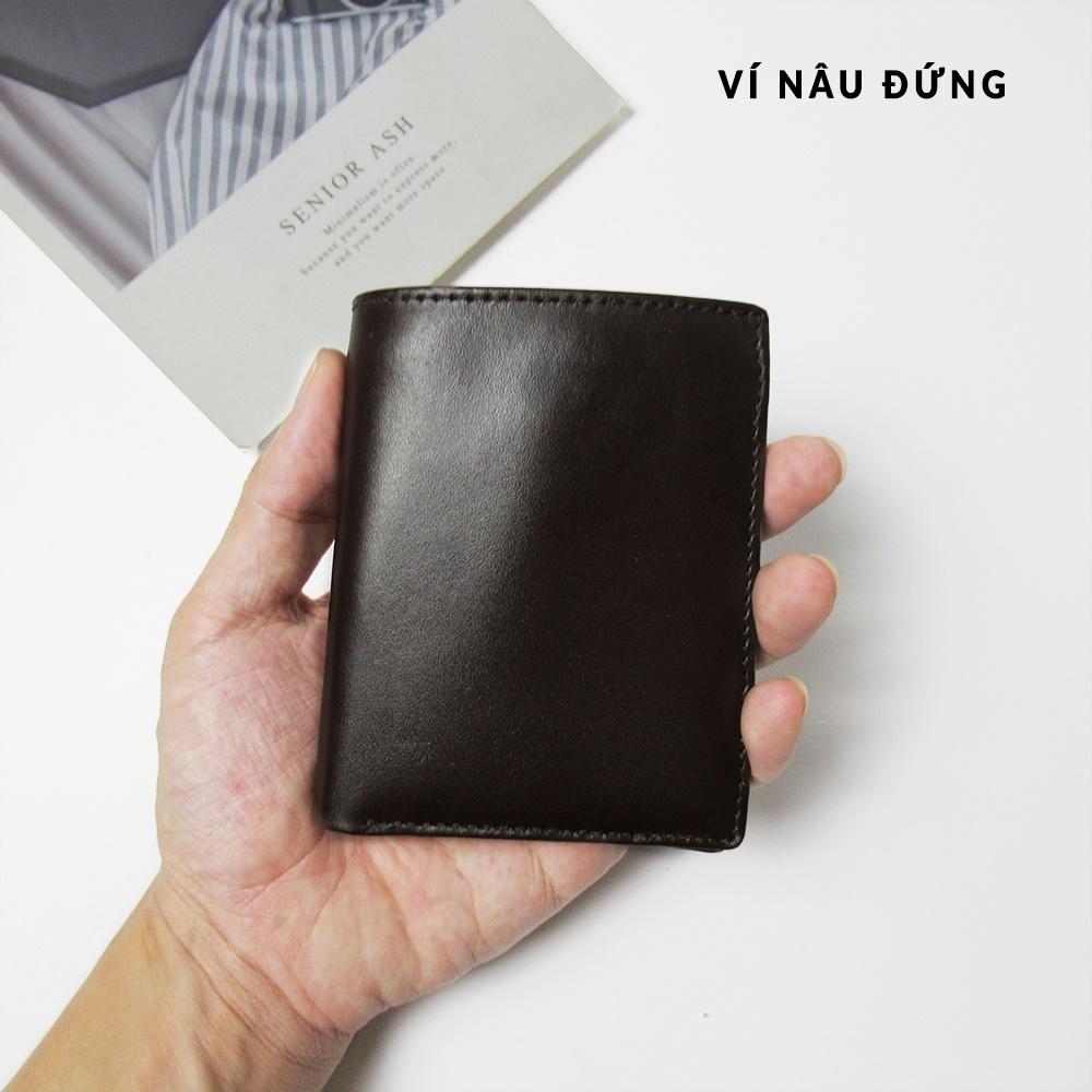Ví nam mini kiểu ví đứng - Làm từ da bò 100% - Kích thước nhỏ gọn tiện lợi - bảo hành 2 năm - Ví da BTLXURY