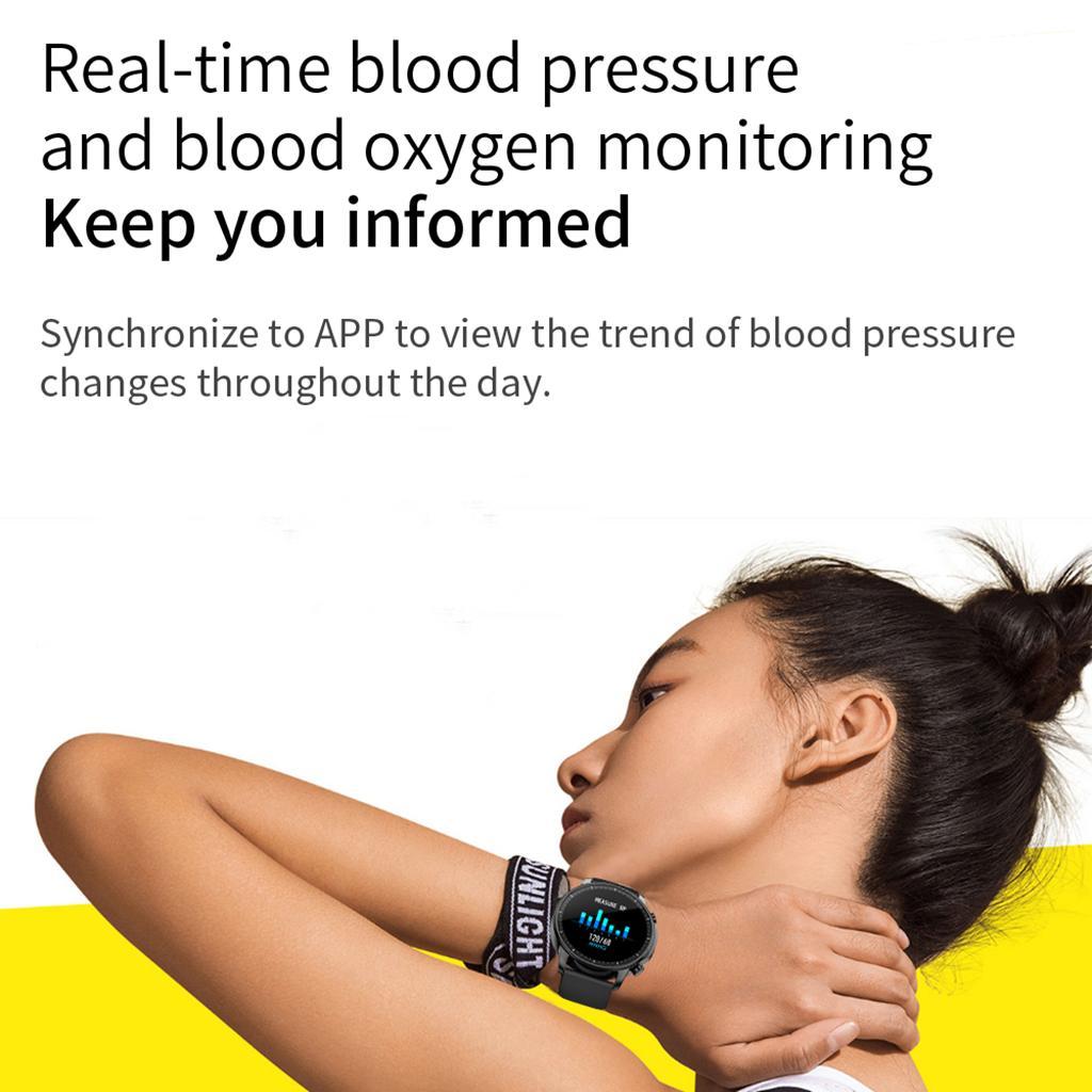 Bluetooth Smart Watch Heart Rate Blood Pressure Fitness Sport Tracker Black