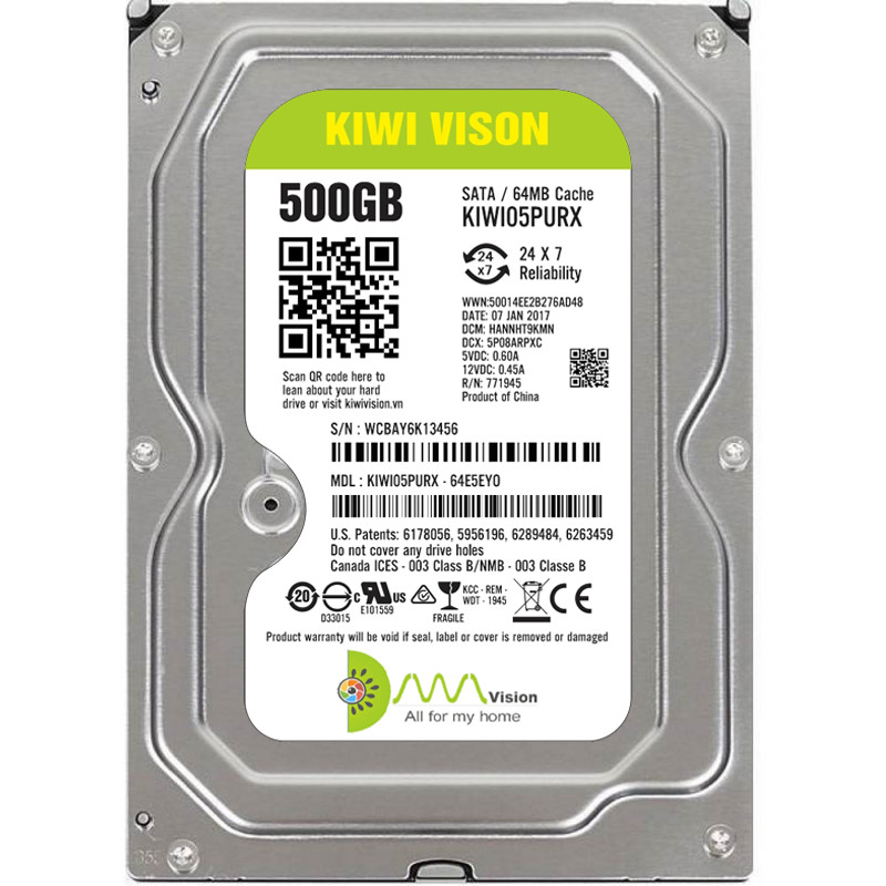 Ổ cứng HDD KIWIVISION 500G SATA 3 - Hàng chính hãng