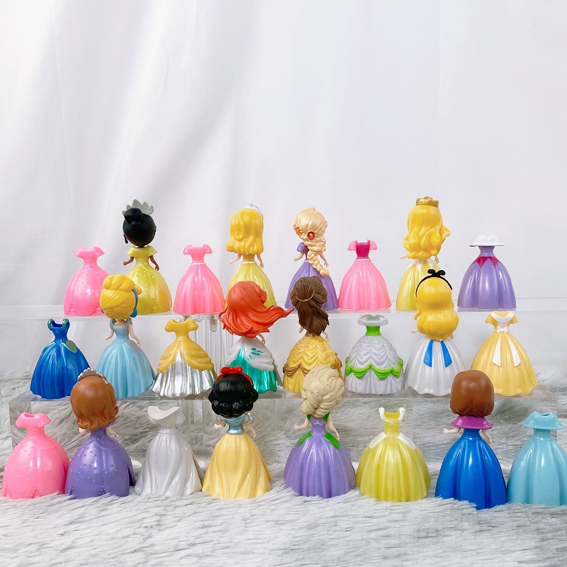 Set 12 Mô Hình Nhân Vật Búp Bê Thay Váy - Cao 8cm