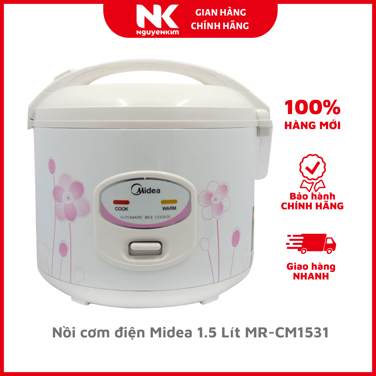 Nồi cơm điện Midea 1.5 Lít MR-CM1531 - Hàng Chính Hãng