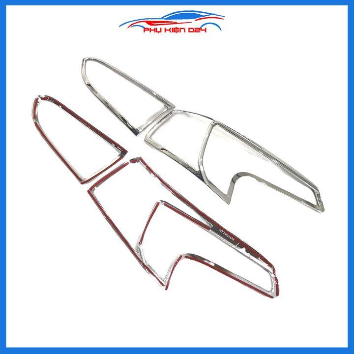 Ốp viền đèn pha hậu mạ crom Santafe 2019-2020 chống trầy trang trí bảo vệ xe