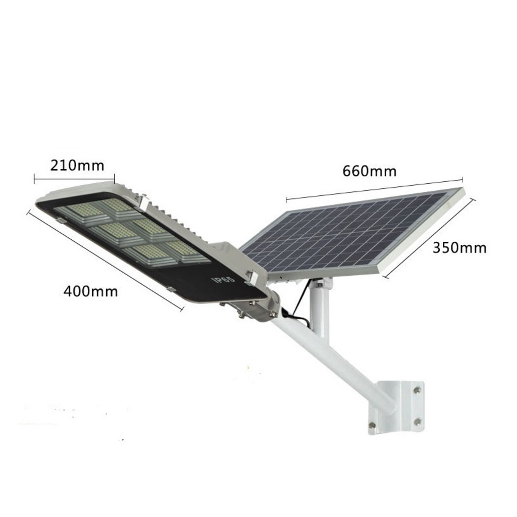 Đèn đường bàn chải năng lượng mặt trời, tấm pin rời, công suất 100w 200w 300w