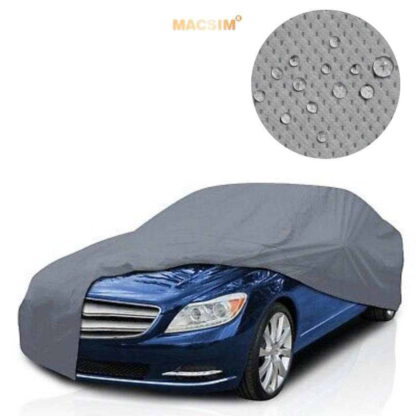 Bạt phủ ô tô chất liệu vải không dệt 3 lớp cao cấp thương hiệu MACSIM cho xe ô tô Mazda 2 màu ghi