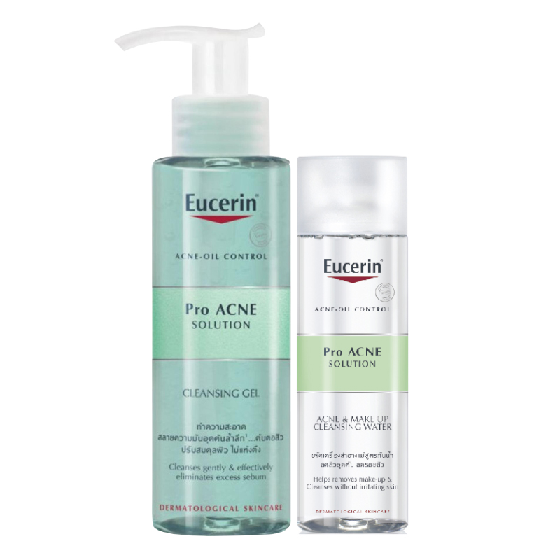 (MUA 1 TẶNG 1) GEL RỬA MẶT DÀNH CHO DA NHỜN MỤN EUCERIN PROACNE CLEASING 400ML TẶNG NƯỚC TẨY TRANG EUCERIN 200ML