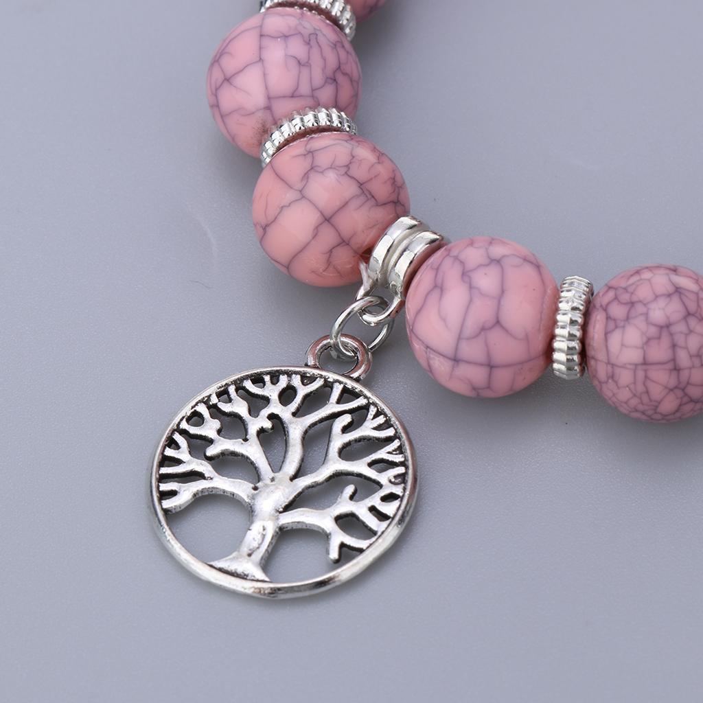 Glass Bracelet Multilayer Leaf Bangle Beads Vintage Design Chain Pink