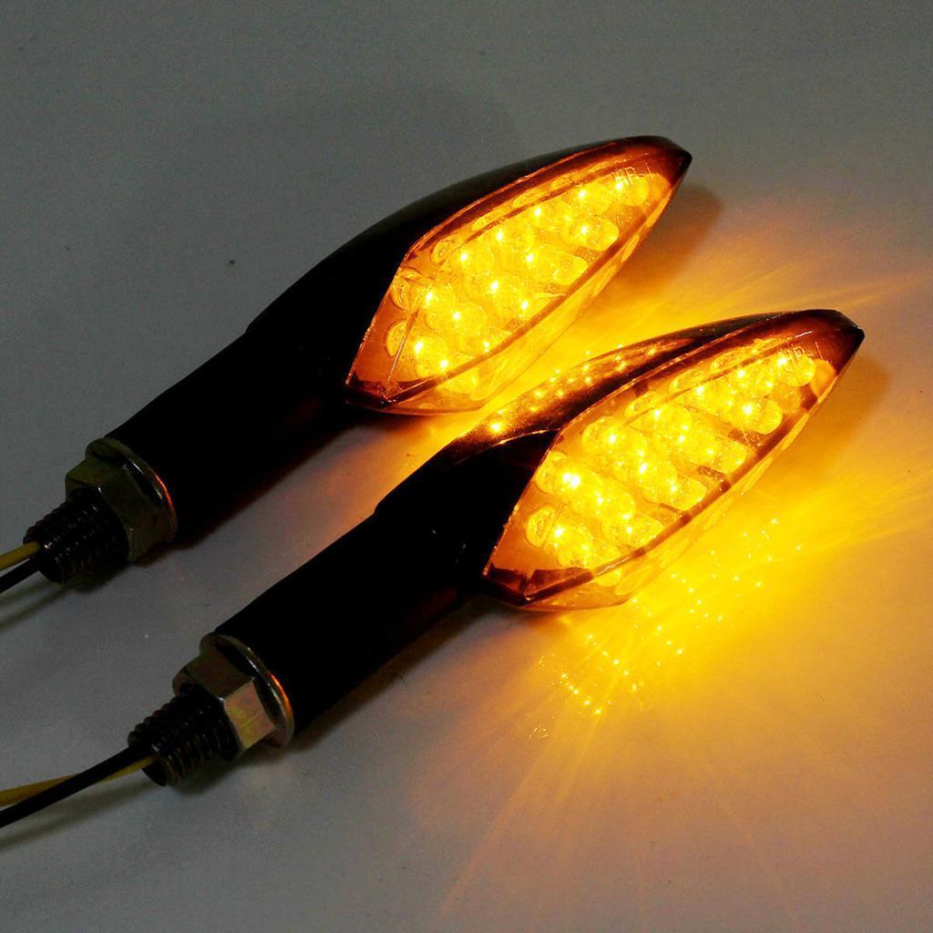 Black Motorcycle Motorbike Stalk 15 LED Light Indicator Blinker