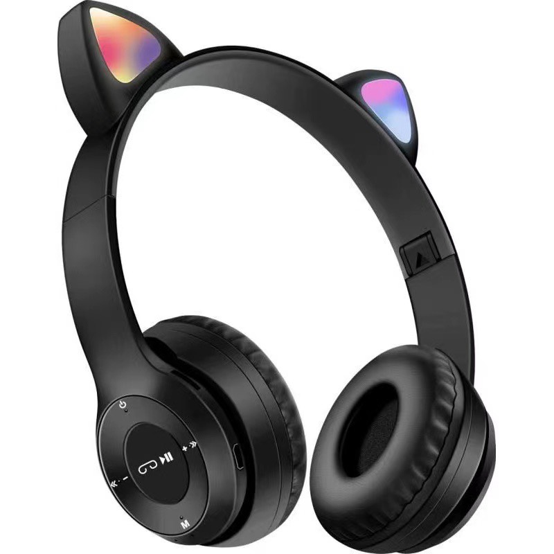 Tai Nghe Mèo Bluetooth, Có Đèn LED Headphone - Tai Mèo Không Dây Dễ Thương Có Mic Hỗ Trợ Điều Chỉnh Âm Lượng