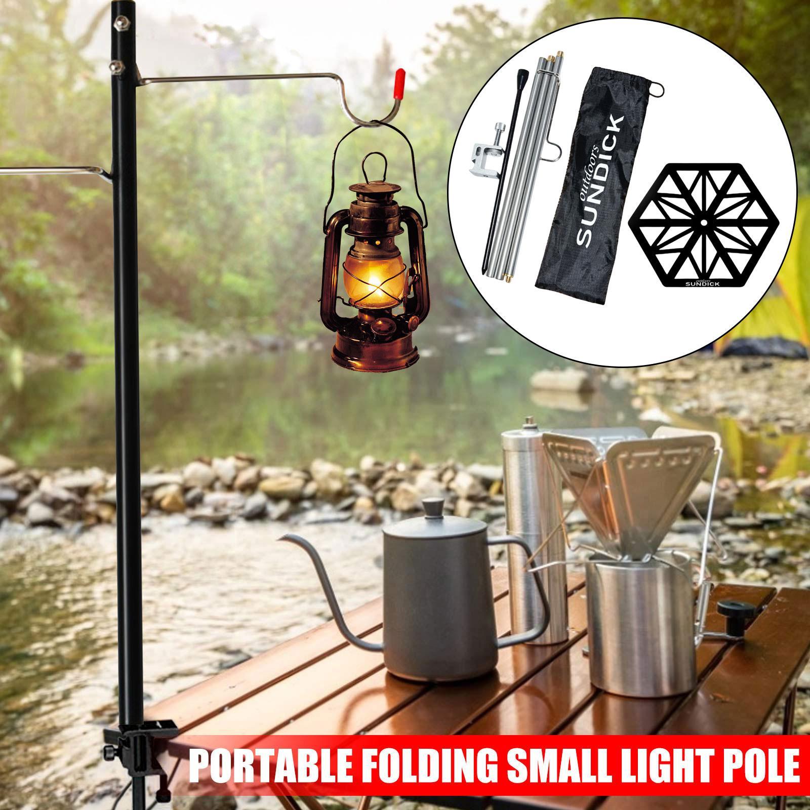 Portable Camping Lantern Stand,Lantern Holder, with Table Lightweight Aluminum Alloy Removable Lantern Hanger,for Camping Picnic Fishing Garden Hiking