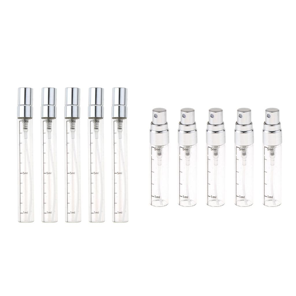 5.5ml/10ml Empty Glass Perfume Spray Bottle Aftershave Liquid Atomizer 10pcs