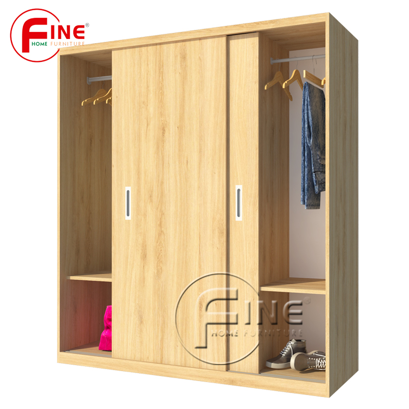 Tủ Quần Áo Cửa Lùa 2 Cánh Hiện Đại sang trọng FINE FT094T kích thước 1m6