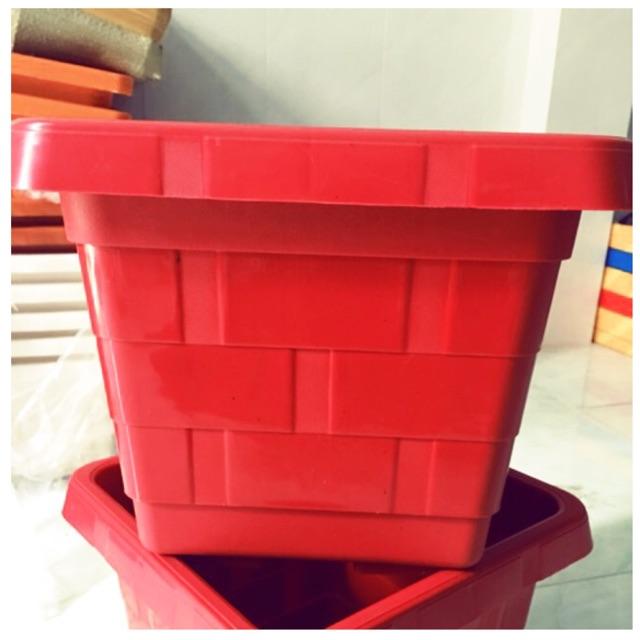 Chậu Vuông Giả Gạch cao cấp kích thước: 280x250x200mm