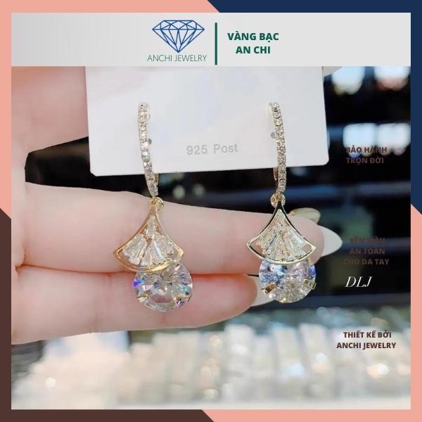 Bông tai công chúa sang chảnh chất liệu bạc ta sáng đẹp không đen xỉn,An chi Jewelry
