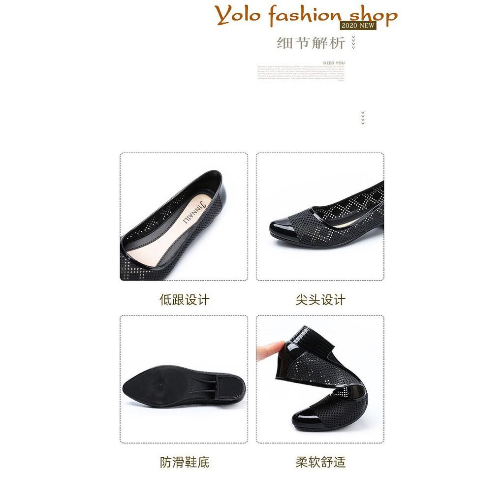 Giày nhựa đi mưa đế 3cm thoáng khí siêu mềm êm chân- Hàng QC cao cấp GN5