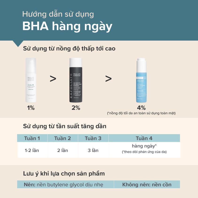 BHA dành cho người mới bắt đầu dịu nhẹ cho da nhạy cảm Calm 1% BHA Lotion Exfoliant (Mã 9100)