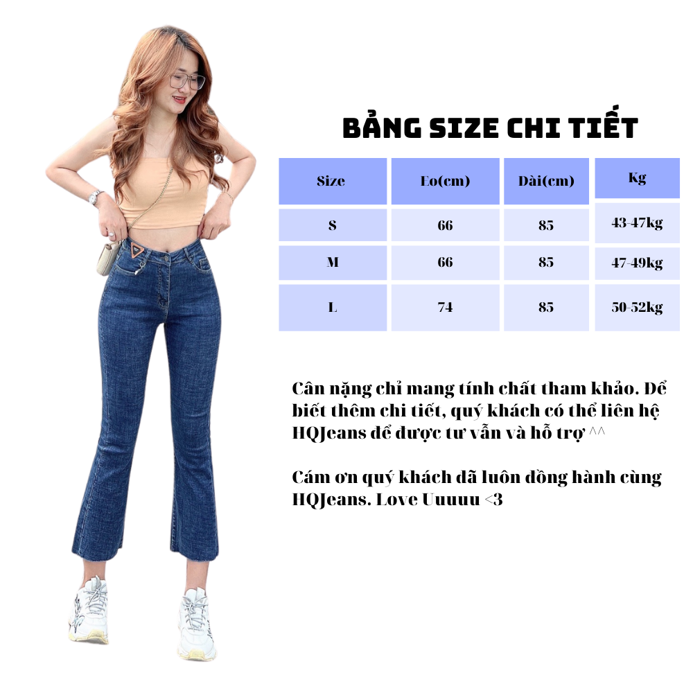 Quần ống loe dáng lở cá tính HQJeans mẫu thiết kế mới nhất