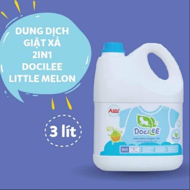 Nước Giặt Xả Quần Áo Em Bé Docilee 2in1 3000ml 