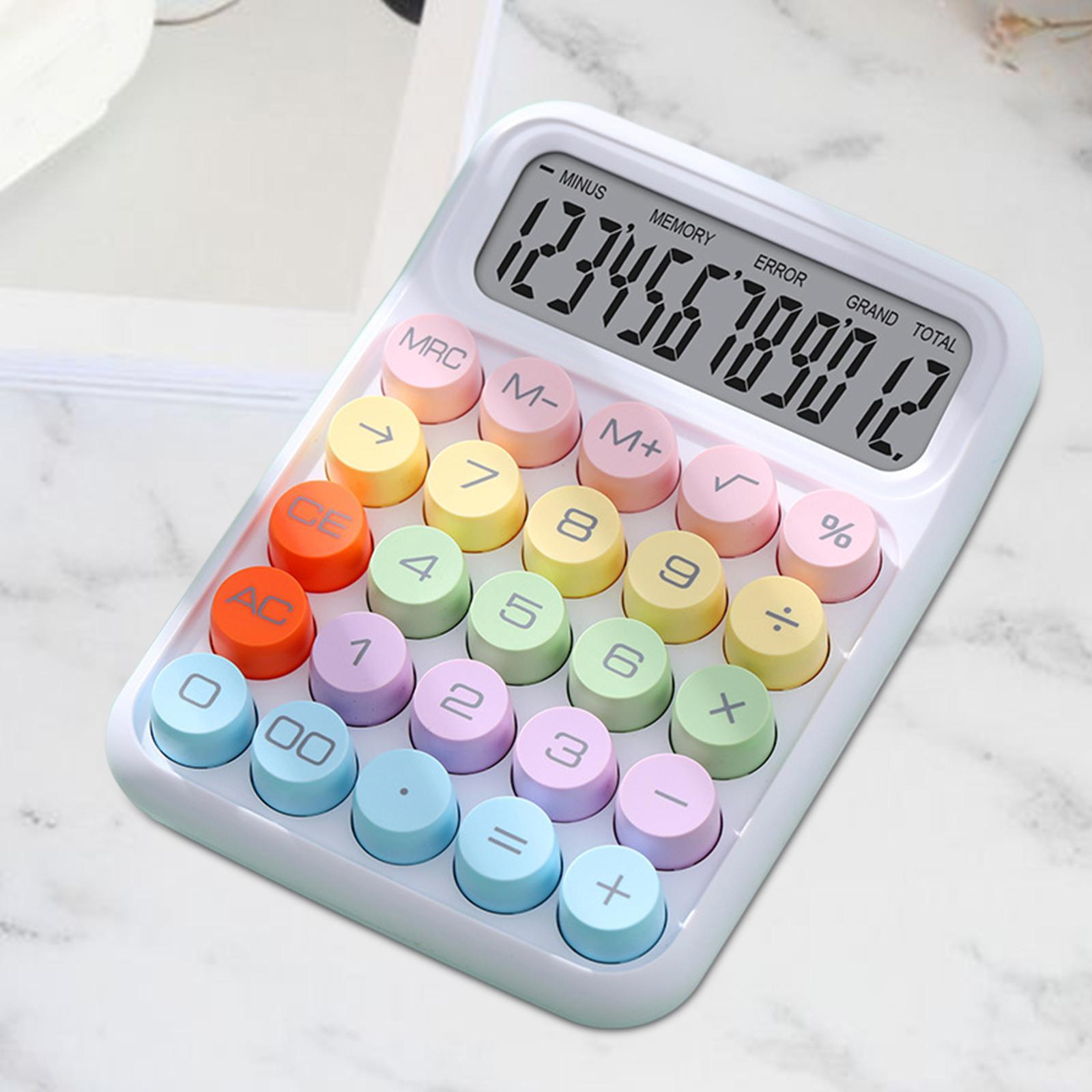 Mechanical Button Calculator Calculator Standard Calculator, with Non Slip Mat Desktop Calculator Office Calculator for Class, Home