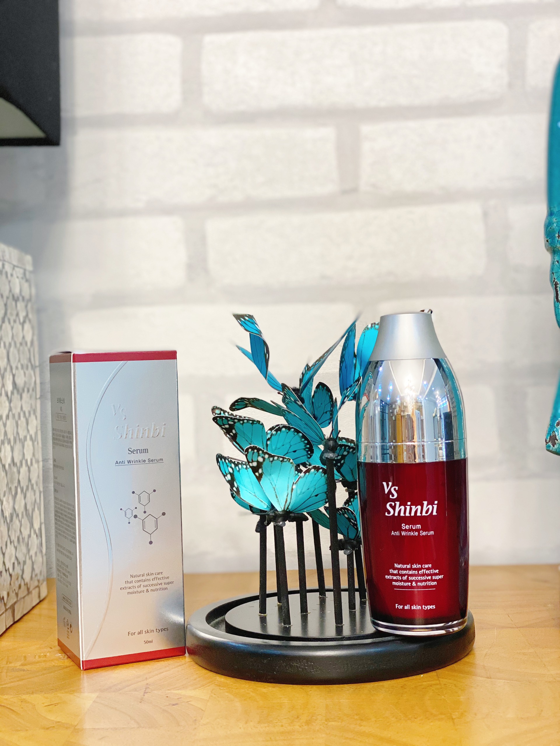 VS Shinbi Energy Serum - Anti Wrinkle Serum Giúp Cải Thiện Nếp Nhăn, Hiệu Quả Trên Da Khô Và Da Mất Độ Đàn Hồi, Hỗ Trợ Phục Hồi Collagen Giúp Da Căn Mịn Trắng Hồng Chai 50ML