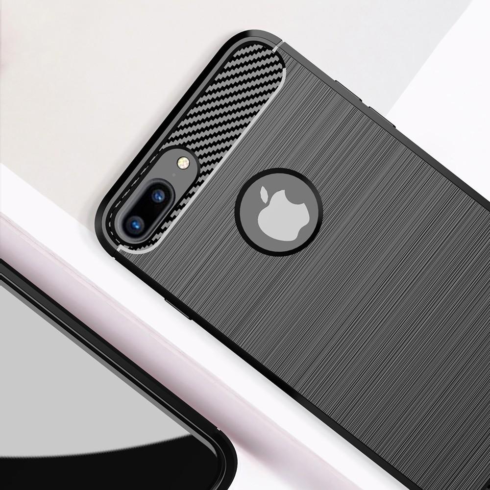 Ốp lưng cho iPhone 7 Plus 8 Plus dẻo Carbon phay xước chống sốc chống vân tay