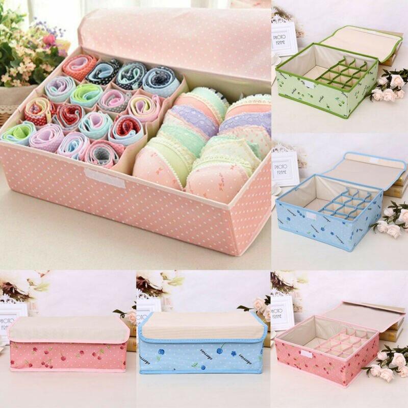 Underwear Bra Organizer Storage Box Foldable Closet Drawer Organizer Boxes Dividers For Wardrobe Underwear Socks Scarf