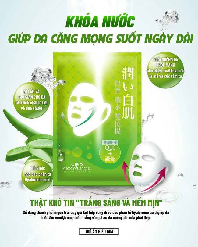 Set 5 mặt nạ nâng cơ giữ ẩm/ trắng da/ săn chắc 360º Sexylook v-shape mask TẶNG 1 mặt nạ Sexylook