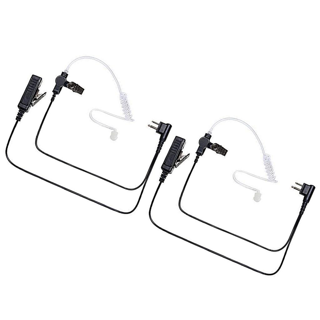 2x 2Pin Acoustic Tube Earpiece Mic Earpiece Radio for