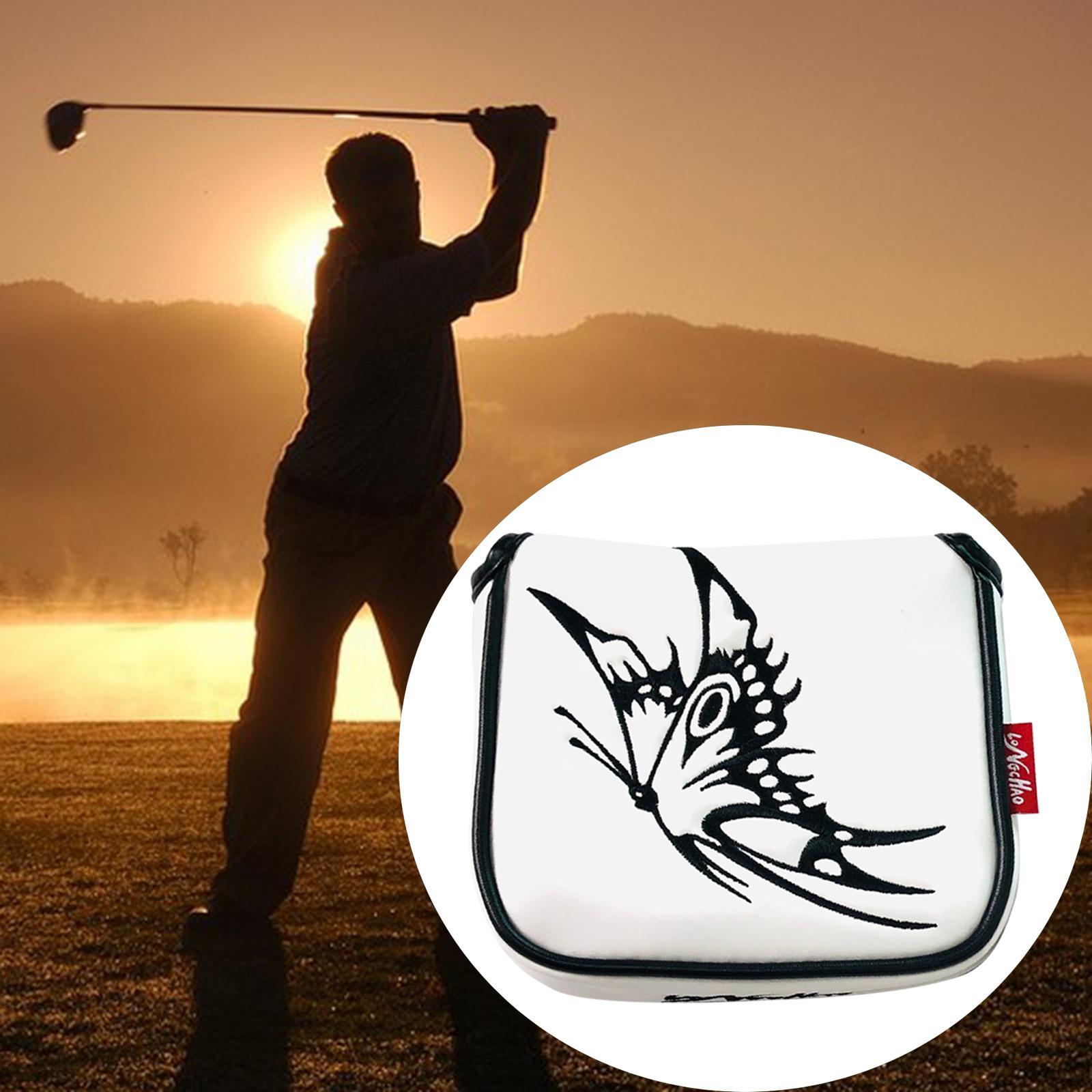 2PCS Universal Golf Mallet Putter Covers Headcover Magnetic Closure Guard