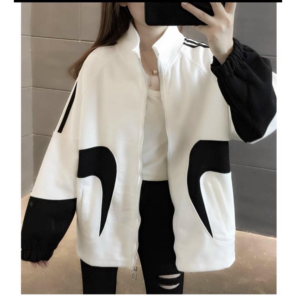 Áo Khoác Hoodie Nữ Cổ Cao Phối Màu Nổi Thời Trang Sành Điệu chất mịn mềm UTT74