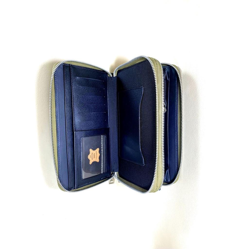 Ví Nam Cầm tay Clutch Dáng hộp Luxury Xanh S00121 Gowin