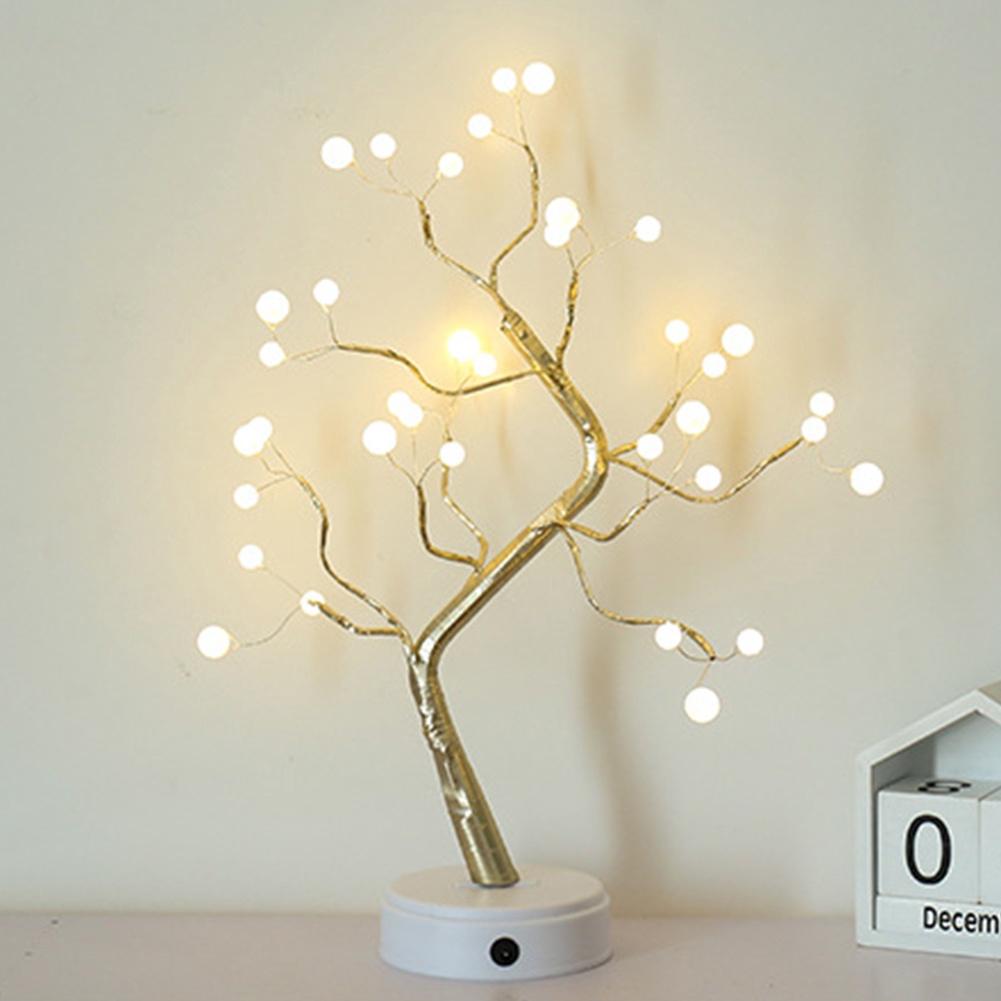 Đèn Led hình cây để bàn Trang Trí phòng đẹp lấp lánh - Loại 36 bóng to