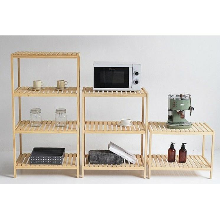 Kệ Oven/ Kệ Lò Vi Sóng 2 Tầng Gỗ Thông Nhập Khẩu Tự Lấp Ráp Dài 60cm Cao 46cm tien2821998