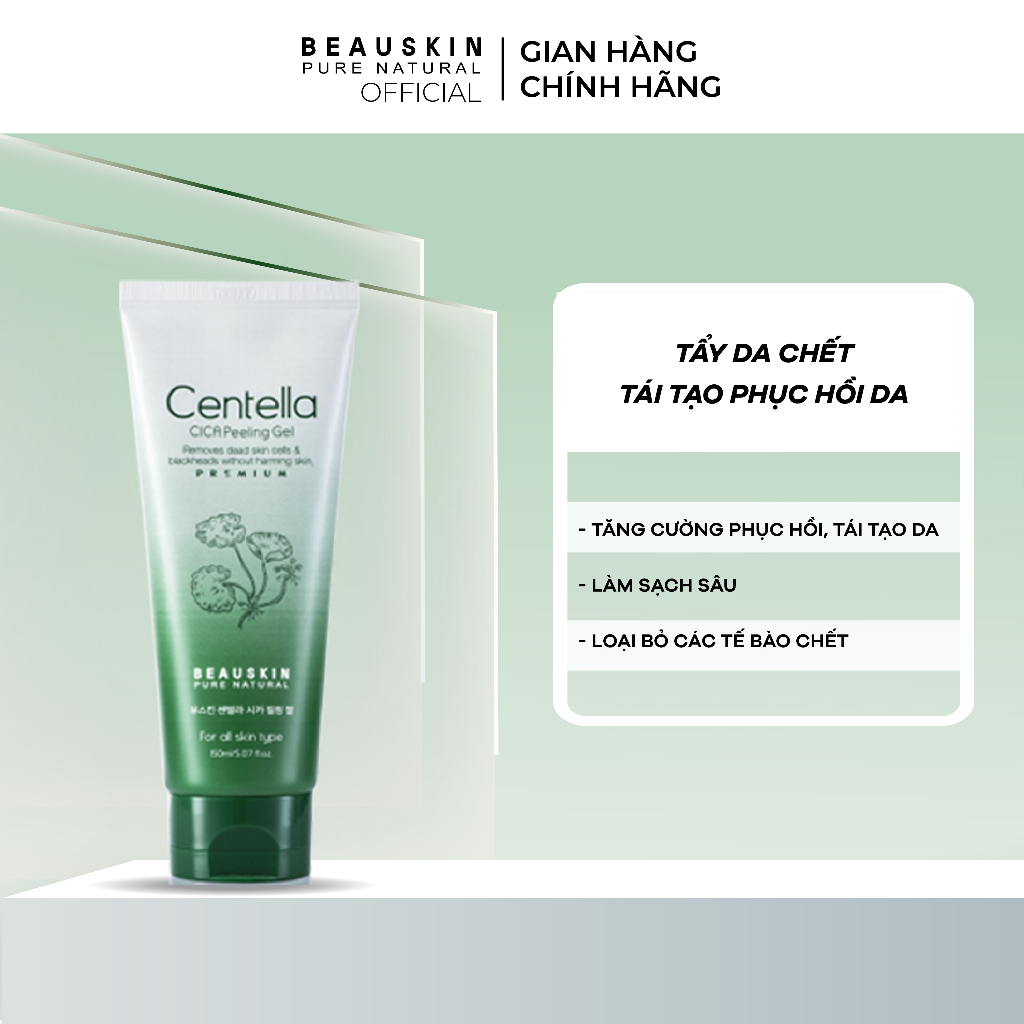 Tẩy da chết tái tạo và phục hồi da, dành cho da dầu mụn Beauskin Centella Cica 150ml