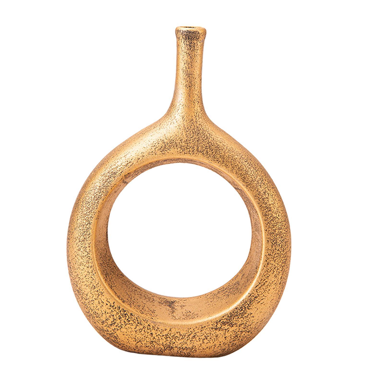 Donut Vase Home Bedroom Tabletop Flower Vase with Hole Office Decorative