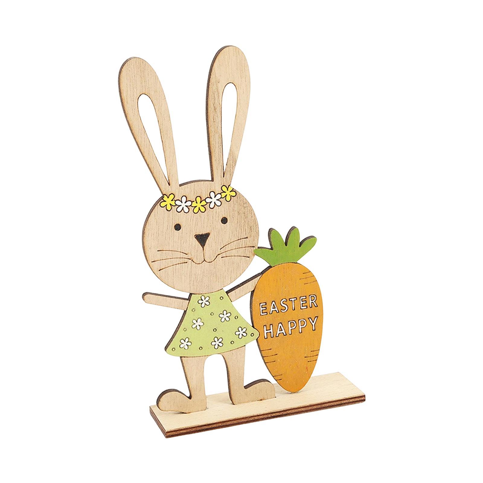 Wooden Easter Tabletop Decoration Sign Decorative Props for Office Party Supplies